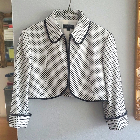 Tahari Polka Dot 2 Button Blazer Size 4